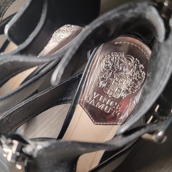 Vince Camuto VC Marleau Gladiator Cut Out Sandals Leather Black Womens 8 M - Picture 5 of 9